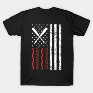 Baseball American Flag US Sports T-Shirt